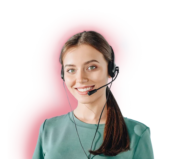 A female wearing a headset, representative of the virtual receptionists handling inbound calls for our US phone answering service clients.